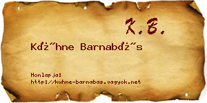 Kühne Barnabás névjegykártya