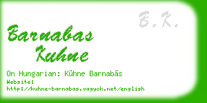 barnabas kuhne business card
