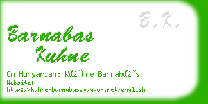 barnabas kuhne business card